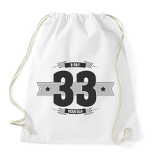 PRINTFASHION b-day-33-dark-lightgrey - Sportzsák, Tornazsák - Fehér tornazsák