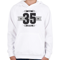 PRINTFASHION b-day-35-dark-lightgrey - Gyerek kapucnis pulóver - Fehér