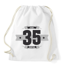 PRINTFASHION b-day-35-dark-lightgrey - Sportzsák, Tornazsák - Fehér tornazsák