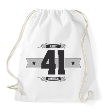 PRINTFASHION b-day-41-dark-lightgrey - Sportzsák, Tornazsák - Fehér tornazsák