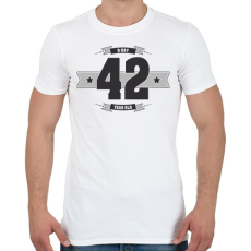 PRINTFASHION b-day-42-dark-lightgrey - Férfi póló - Fehér
