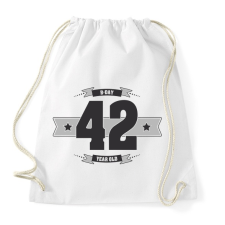 PRINTFASHION b-day-42-dark-lightgrey - Sportzsák, Tornazsák - Fehér tornazsák