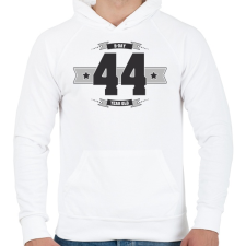 PRINTFASHION b-day-44-dark-lightgrey - Férfi kapucnis pulóver - Fehér férfi pulóver, kardigán