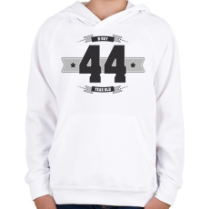 PRINTFASHION b-day-44-dark-lightgrey - Gyerek kapucnis pulóver - Fehér
