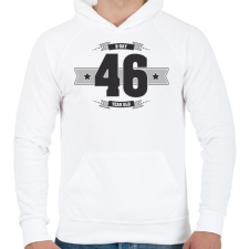 PRINTFASHION b-day-46-dark-lightgrey - Férfi kapucnis pulóver - Fehér férfi pulóver, kardigán