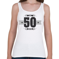 PRINTFASHION b-day-50-dark-lightgrey - Női atléta - Fehér