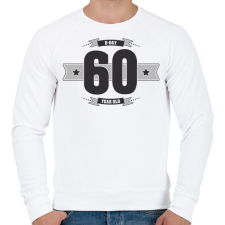 PRINTFASHION b-day-60-dark-lightgrey - Férfi pulóver - Fehér férfi pulóver, kardigán