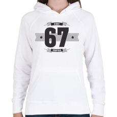 PRINTFASHION b-day-67-dark-lightgrey - Női kapucnis pulóver - Fehér