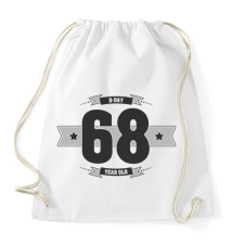 PRINTFASHION b-day-68-dark-lightgrey - Sportzsák, Tornazsák - Fehér tornazsák