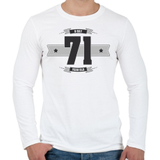 PRINTFASHION b-day-71-dark-lightgrey - Férfi hosszú ujjú póló - Fehér