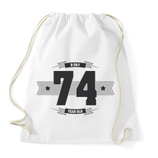 PRINTFASHION b-day-74-dark-lightgrey - Sportzsák, Tornazsák - Fehér tornazsák