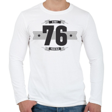 PRINTFASHION b-day-76-dark-lightgrey - Férfi hosszú ujjú póló - Fehér férfi póló