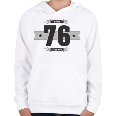 PRINTFASHION b-day-76-dark-lightgrey - Gyerek kapucnis pulóver - Fehér