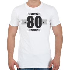 PRINTFASHION b-day-80-dark-lightgrey - Férfi póló - Fehér