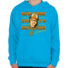 PRINTFASHION B.I.G - Gyerek kapucnis pulóver - Azúrkék gyerek pulóver, kardigán