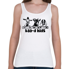 PRINTFASHION Baa-d kids - Női atléta - Fehér női trikó