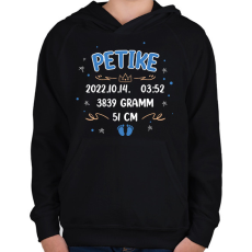 PRINTFASHION Baba adat - kisfiú - Gyerek kapucnis pulóver - Fekete