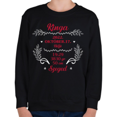 PRINTFASHION Baba adat - lány - Gyerek pulóver - Fekete