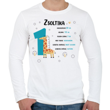 PRINTFASHION Baba adatok (fiú) - Férfi hosszú ujjú póló - Fehér férfi póló