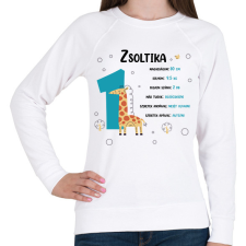 PRINTFASHION Baba adatok (fiú) - Női pulóver - Fehér női pulóver, kardigán