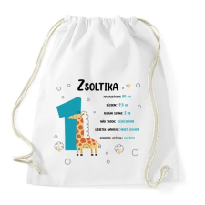 PRINTFASHION Baba adatok (fiú) - Sportzsák, Tornazsák - Fehér tornazsák