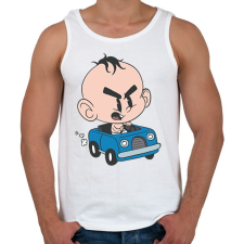 PRINTFASHION Baba autó - Férfi atléta - Fehér atléta, trikó