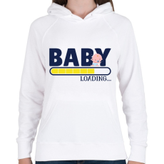 PRINTFASHION Baba érkezik - Női kapucnis pulóver - Fehér