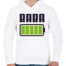 PRINTFASHION Baba feltöltve - Férfi kapucnis pulóver - Fehér férfi pulóver, kardigán