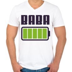 PRINTFASHION Baba feltöltve - Férfi V-nyakú póló - Fehér