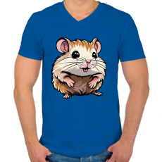 PRINTFASHION Baba hörcsög - Férfi V-nyakú póló - Királykék