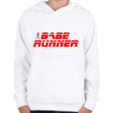 PRINTFASHION Babe Runner - Gyerek kapucnis pulóver - Fehér