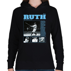 PRINTFASHION Babe Ruth - baseball - Női kapucnis pulóver - Fekete