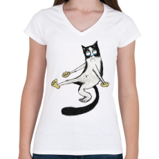 PRINTFASHION babett - Női V-nyakú póló - Fehér