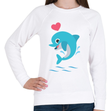 PRINTFASHION Baby Delfin - Női pulóver - Fehér