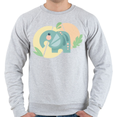 PRINTFASHION Baby Elefánt - Férfi pulóver - Sport szürke