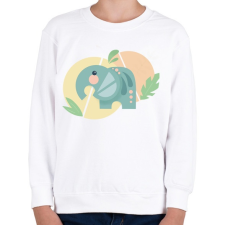 PRINTFASHION Baby Elefánt - Gyerek pulóver - Fehér gyerek pulóver, kardigán