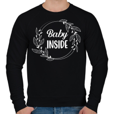 PRINTFASHION Baby inside - White - Férfi pulóver - Fekete