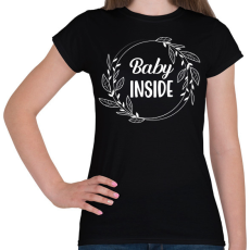 PRINTFASHION Baby inside - White - Női póló - Fekete