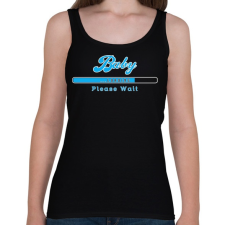 PRINTFASHION baby-loading-blue-white - Női atléta - Fekete női trikó