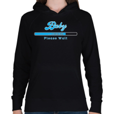 PRINTFASHION baby-loading-blue-white - Női kapucnis pulóver - Fekete női pulóver, kardigán