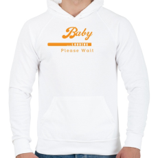 PRINTFASHION baby-loading-orange-white - Férfi kapucnis pulóver - Fehér