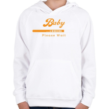 PRINTFASHION baby-loading-orange-white - Gyerek kapucnis pulóver - Fehér gyerek pulóver, kardigán