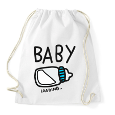 PRINTFASHION Baby loading - Sportzsák, Tornazsák - Fehér tornazsák