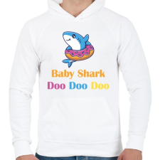 PRINTFASHION Baby shark - Férfi kapucnis pulóver - Fehér női pulóver, kardigán