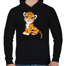 PRINTFASHION Baby Tiger - Férfi kapucnis pulóver - Fekete