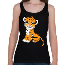 PRINTFASHION Baby Tiger - Női atléta - Fekete női trikó