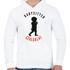 PRINTFASHION Babysitter,babysitter,szolgálat,szakmai - Férfi kapucnis pulóver - Fehér férfi pulóver, kardigán