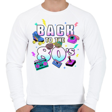 PRINTFASHION Back to the 80's - Férfi pulóver - Fehér