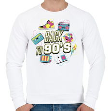 PRINTFASHION Back to the 90's - Férfi pulóver - Fehér