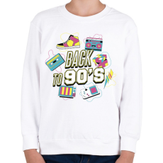 PRINTFASHION Back to the 90's - Gyerek pulóver - Fehér